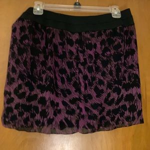 Purple cheetah print mini skirt